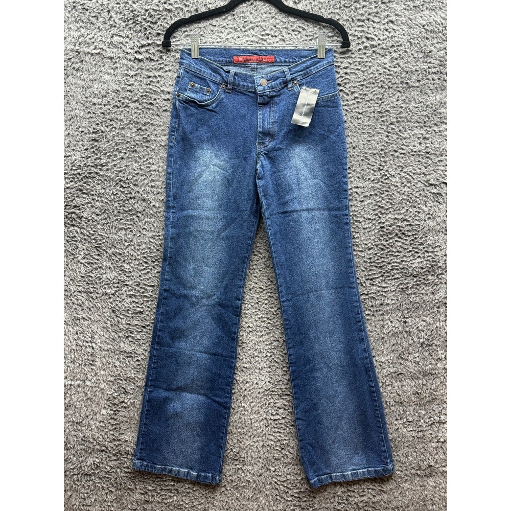 Y2K Pacific Blue For Girl Womens Blue Denim Button Fly Straight Jeans Size 42‎